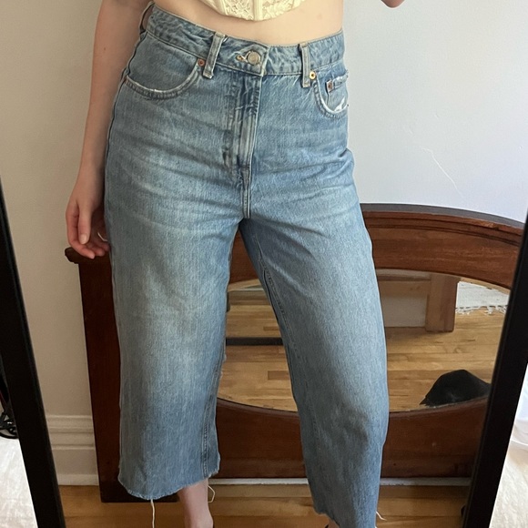 Cropped High waisted Moto Top Shop jeans - Picture 3 of 5